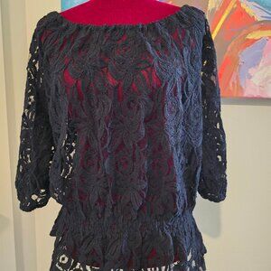 Black Lace Sheer Blouse